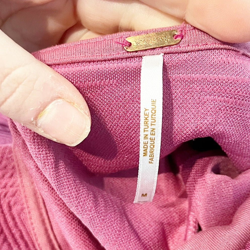 Free People Violet Tie Back Short Puff Sleeve Square Neck Babydoll Mini Dress M