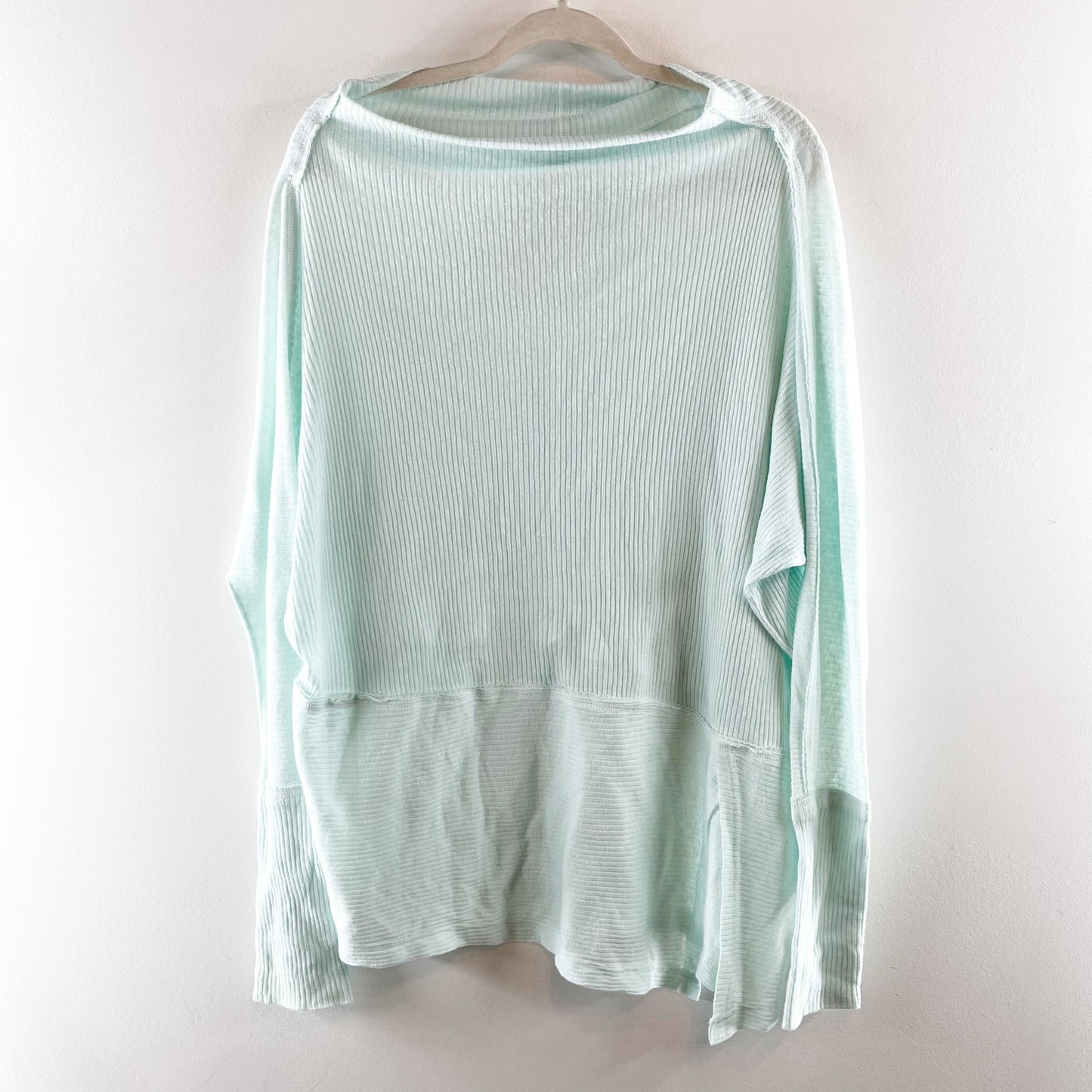 Free People We The Free Londontown Long Sleeve Thermal Tunic Shirt Mint Small