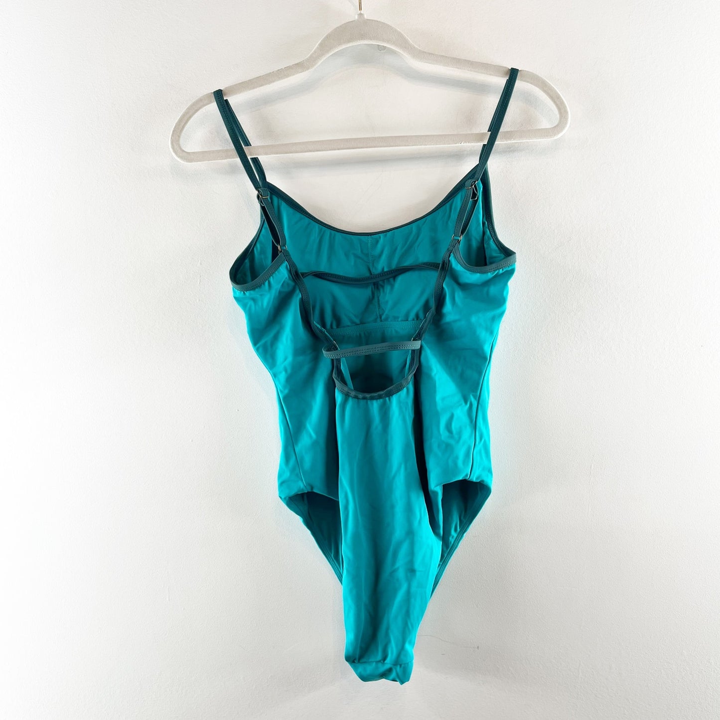 Andie Swim Bells Contrast Binding One Piece Swimsuit Cyan Green Teal Medium