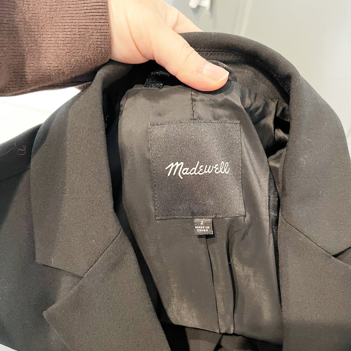 Madewell Long Sleeve Notch Lapel Single Breasted Blazer Jacket Black 2