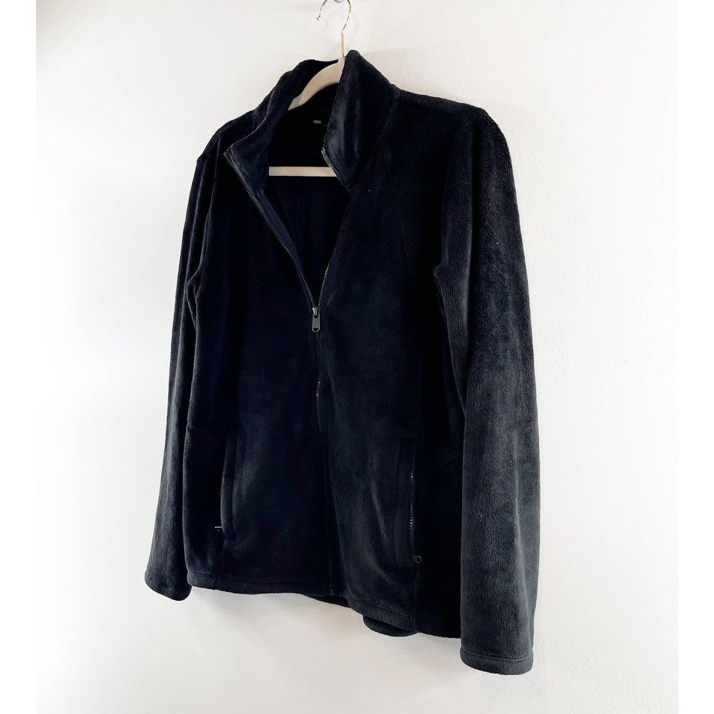 Athleta Recover Stretch Long Sleeve Full Zip Fleece Jacket Black Medium