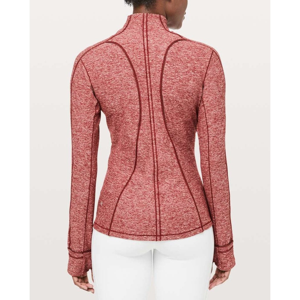 Lululemon Run Briskly 1/2 Zip Pullover Jacket Heathered Dark Sport Red 8