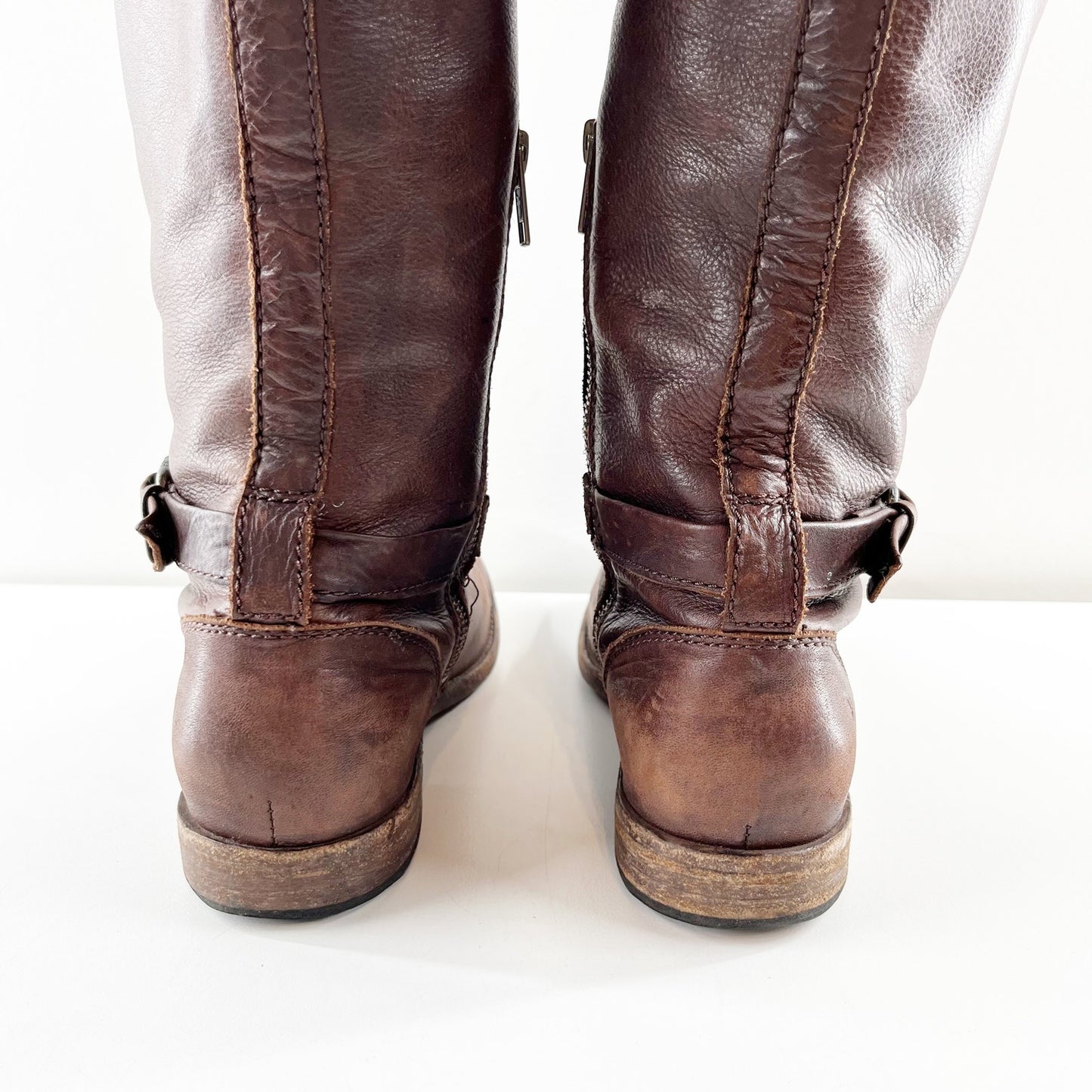 Frye Knee High Leather Phillip Equestrian Riding Boots Dark Brown 9