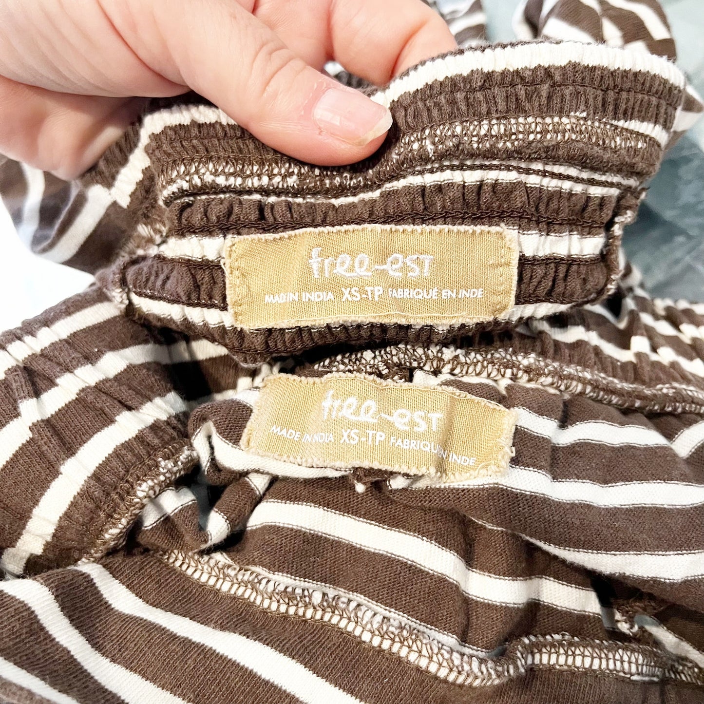 Free People Sailor Tube Top and Pants Striped Matching Set Coconut Milk Combo XS