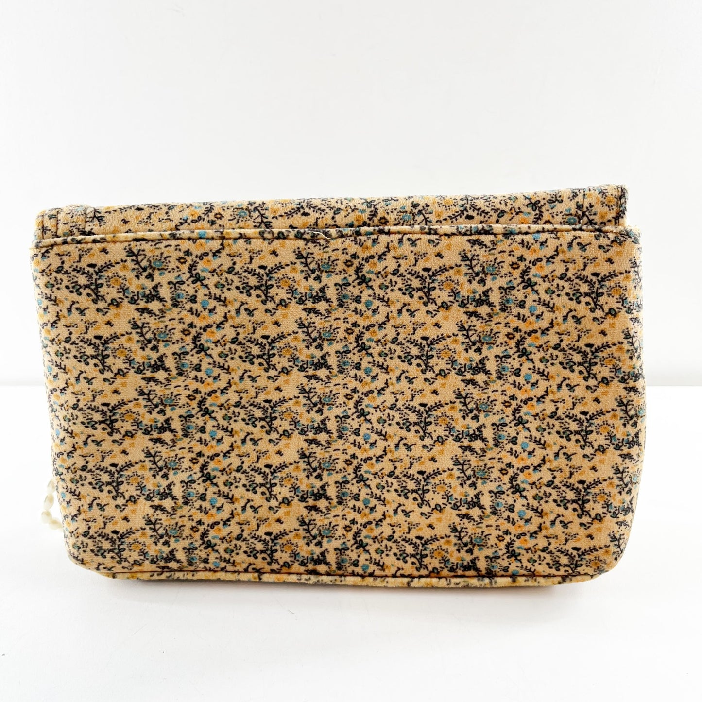 Anthropologie Francesca Floral Velvet Clutch Pearl Chain Strap Crossbody Purse