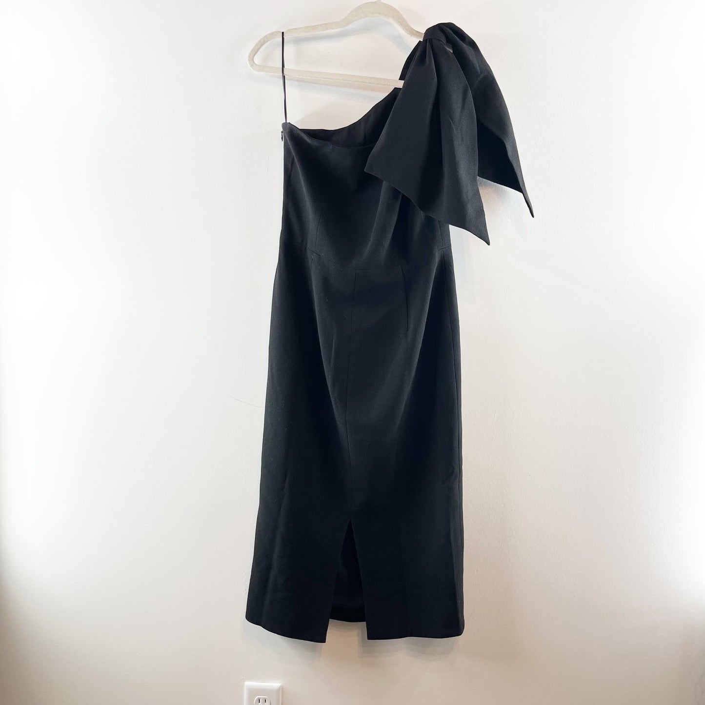 Dress The Population One Shoulder Tiffany Bow Midi Dress Black Medium