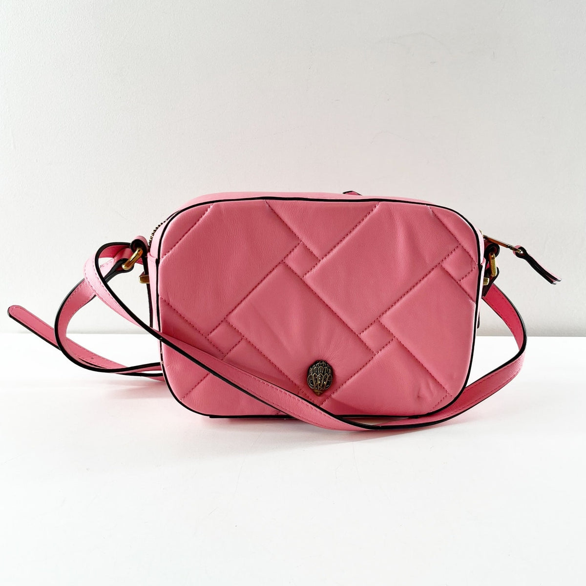 Kurt Geiger London Kensington Pink Leather Crossbody Bag Purse
