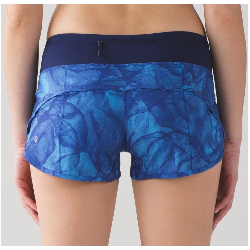 Lululemon Speed Shorts 2 1/2" Mini Midnight Tulle Multi Hero Blue 6