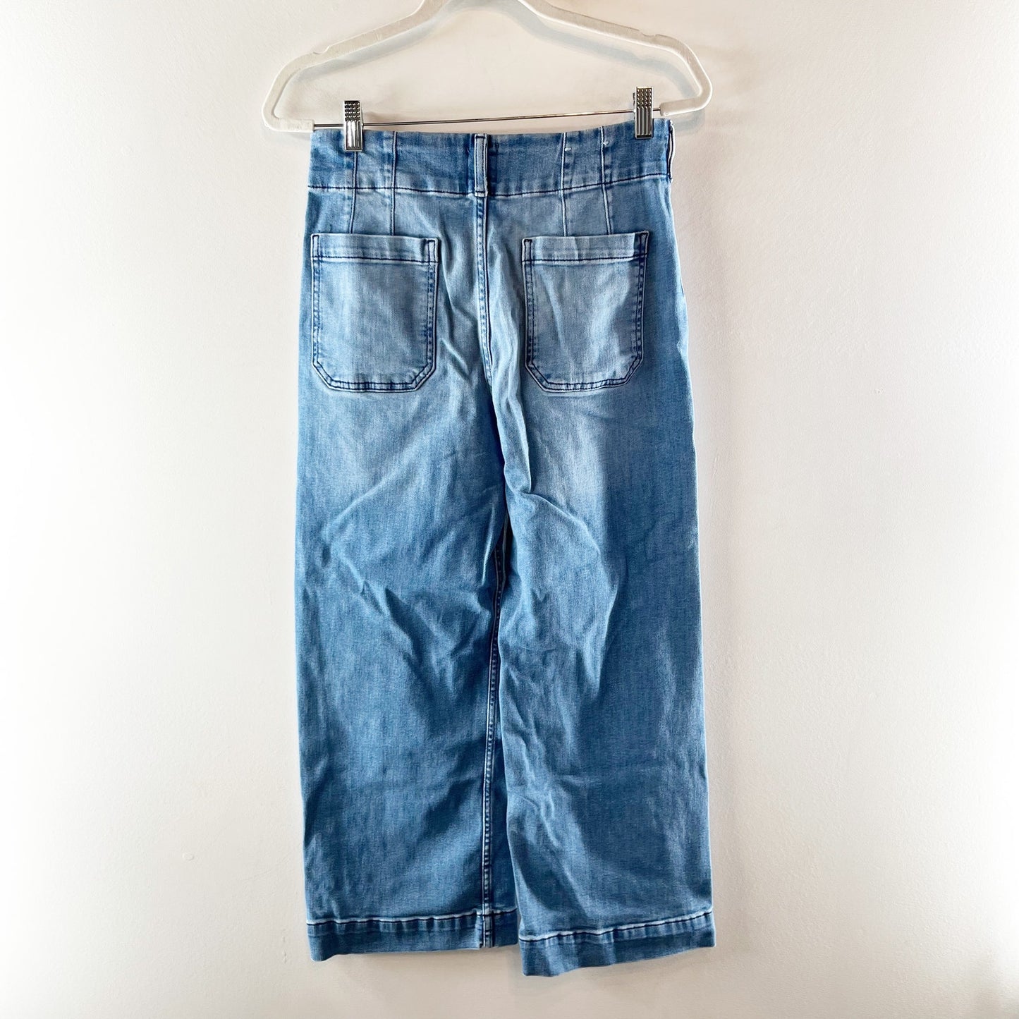 Maeve by Anthropologie The Denim Colette Cropped Wide-Leg Jeans Blue 29