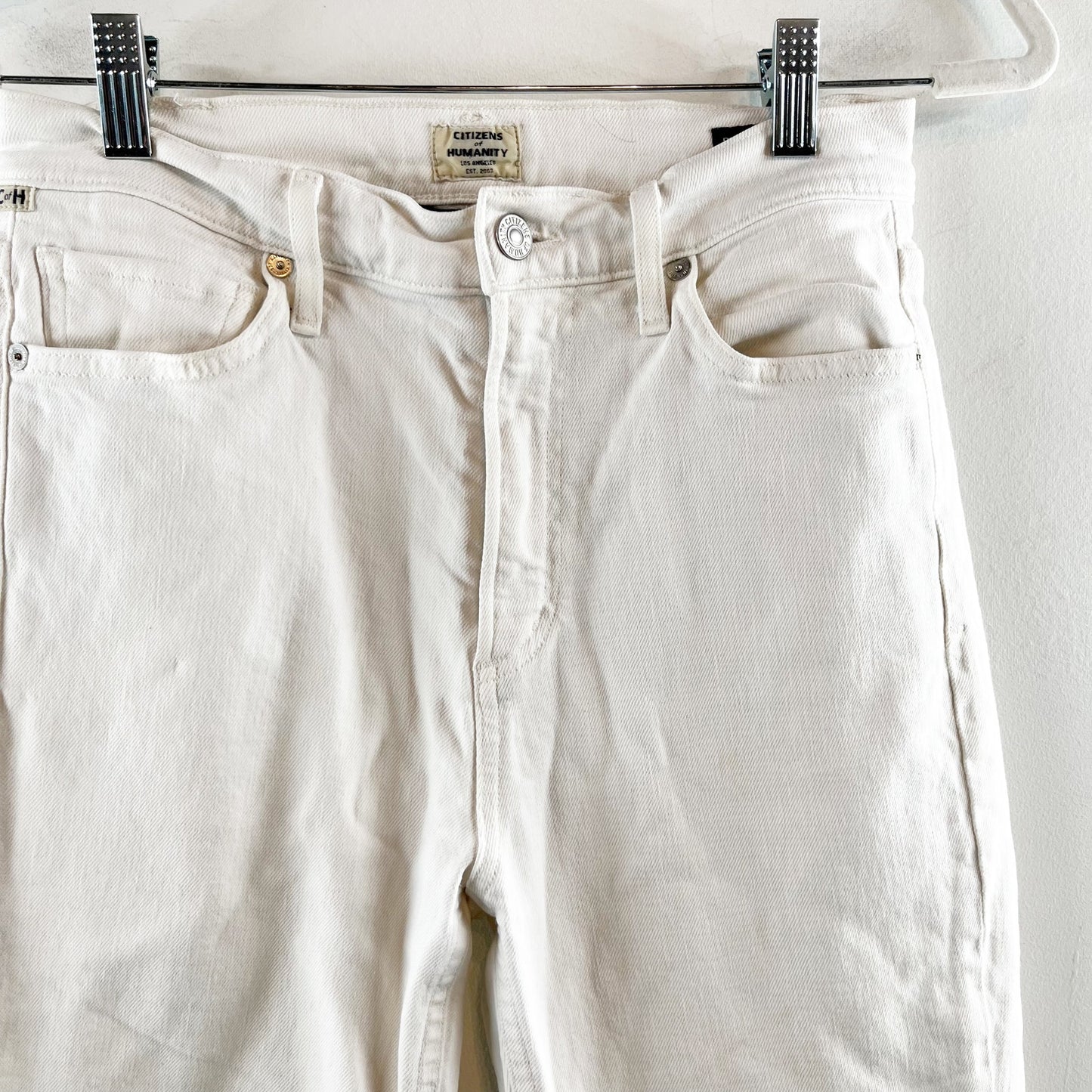 Citizens Of Humanity High Rise Demy Cropped Flare Jeans White 26 / 2