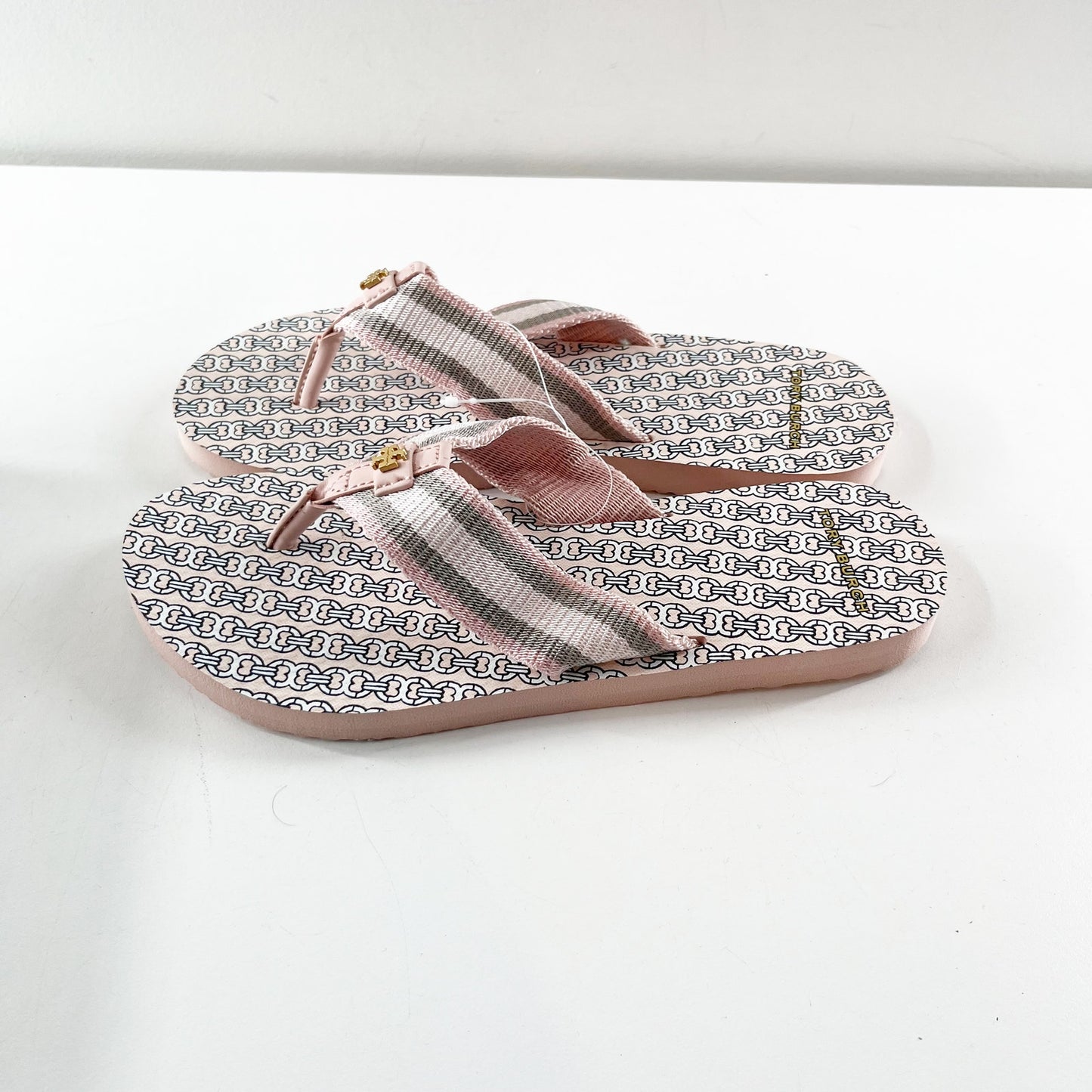 Tory Burch Gemini Link Flip Flop Sandals Coastal Pink 8