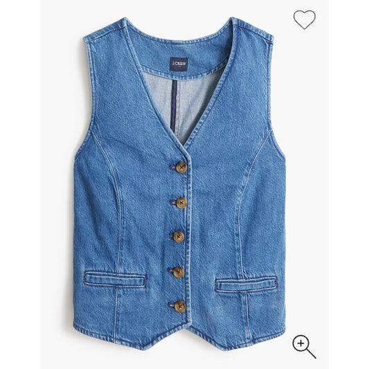 J. Crew Sleeveless Denim Vest Top Blue 0