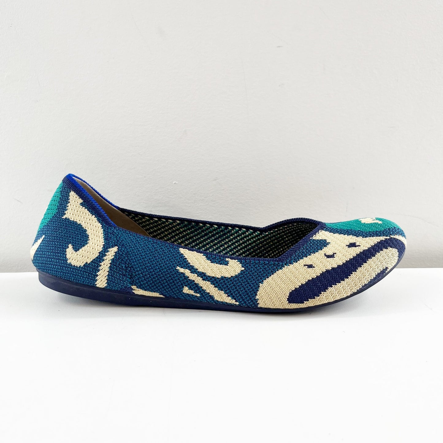 Rothy's Round Toe Moroccan Slip On Ballet Loafer Shoes Blue 9