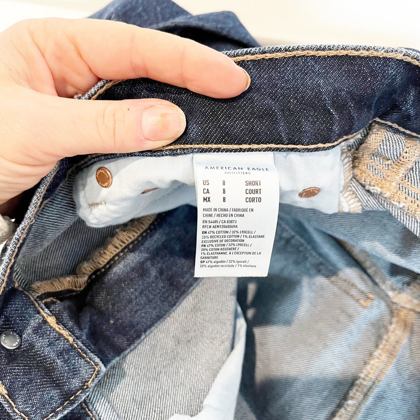 American Eagle Outfitters High Rise Stretch Denim Barrel Jeans Blue 8 Short