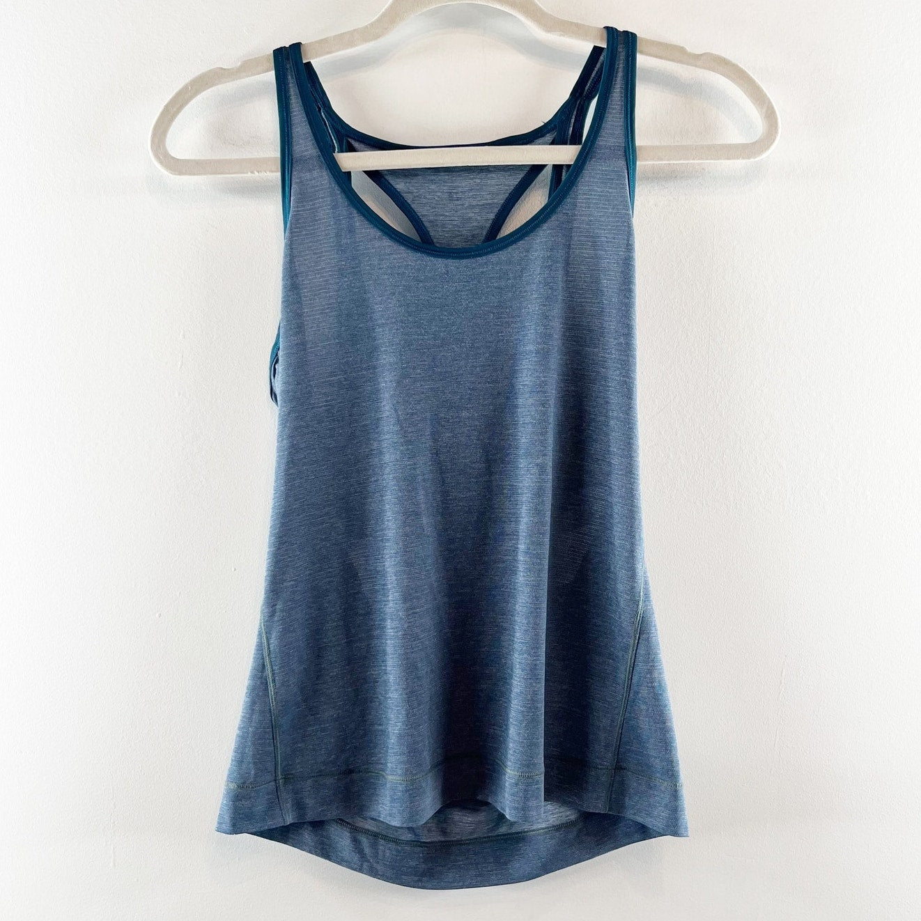 Lululemon Run The Day Open Back Racerback Tank Top Blue Small