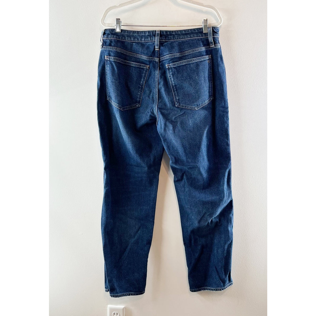 Madewell Curvy Longline High Rise Denim Straight Jeans Midnight Waters Wash 31