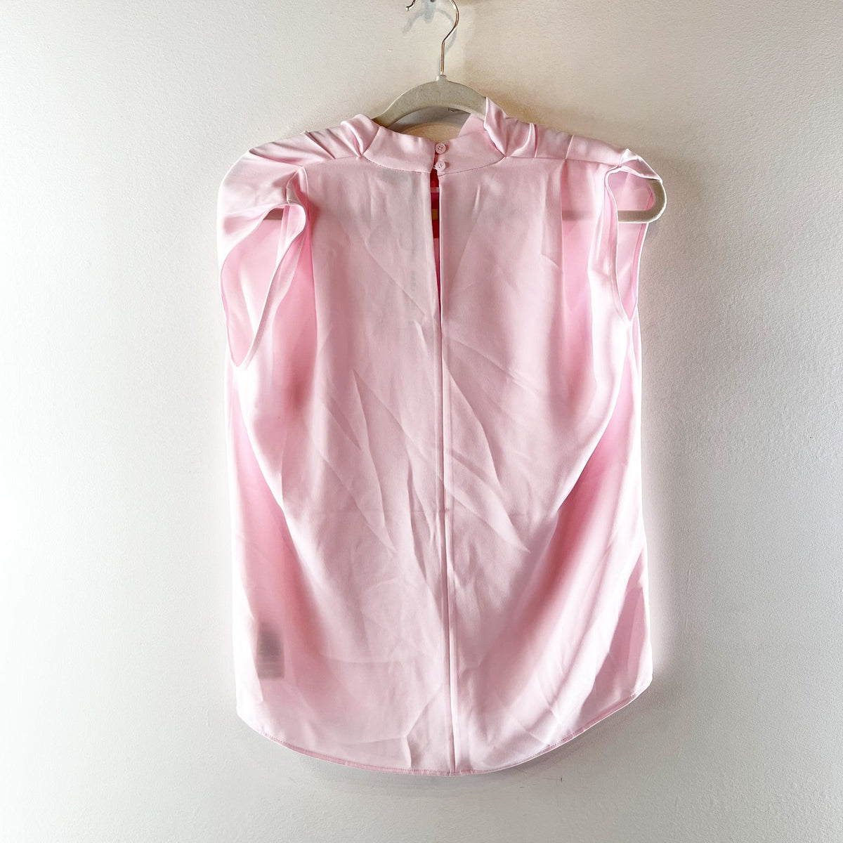 Aritzia Babton Carter Mock Neck Draped Satin Blouse Villa Pink XXS
