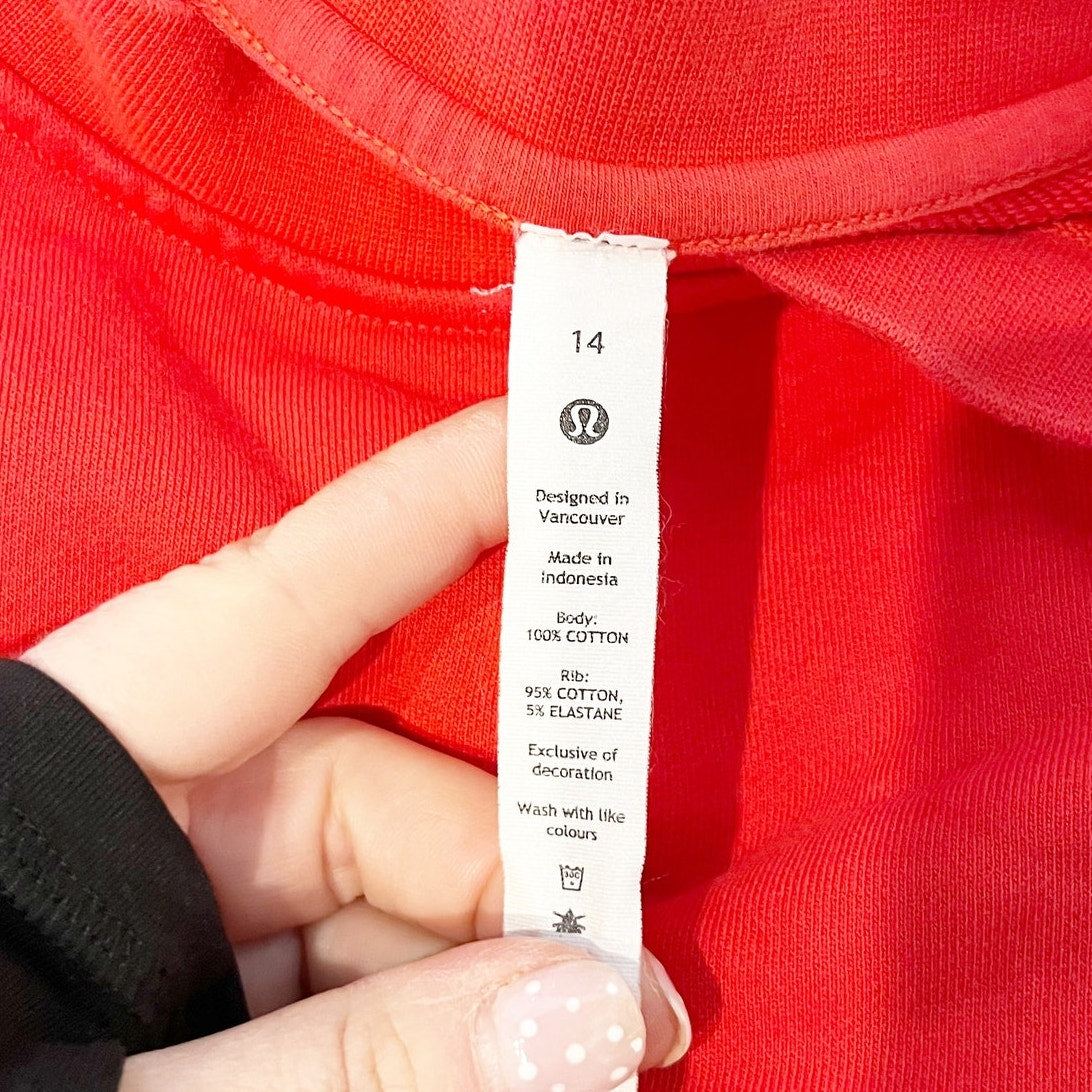 Lululemon Perfectly Oversized Crew Neck Sweatshirt Carnation Red 14
