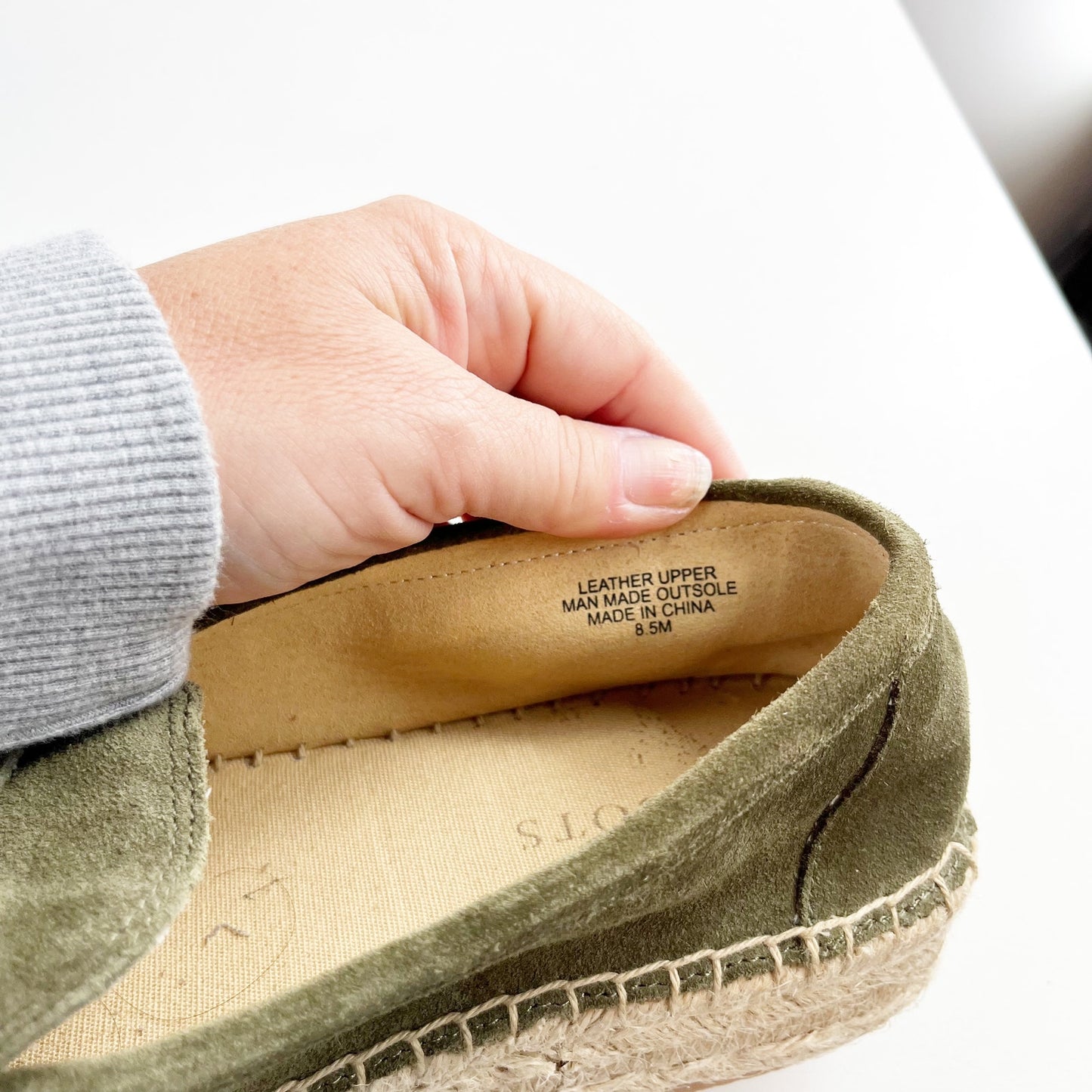 Talbots Quinn Platform Suede Espadrille Shoes Deep Moss Green 8.5