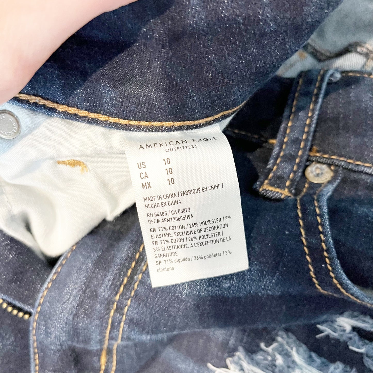 American Eagle Outfitters Ne(x)t Level High-Waisted Denim Shorts Índigo Blue 10
