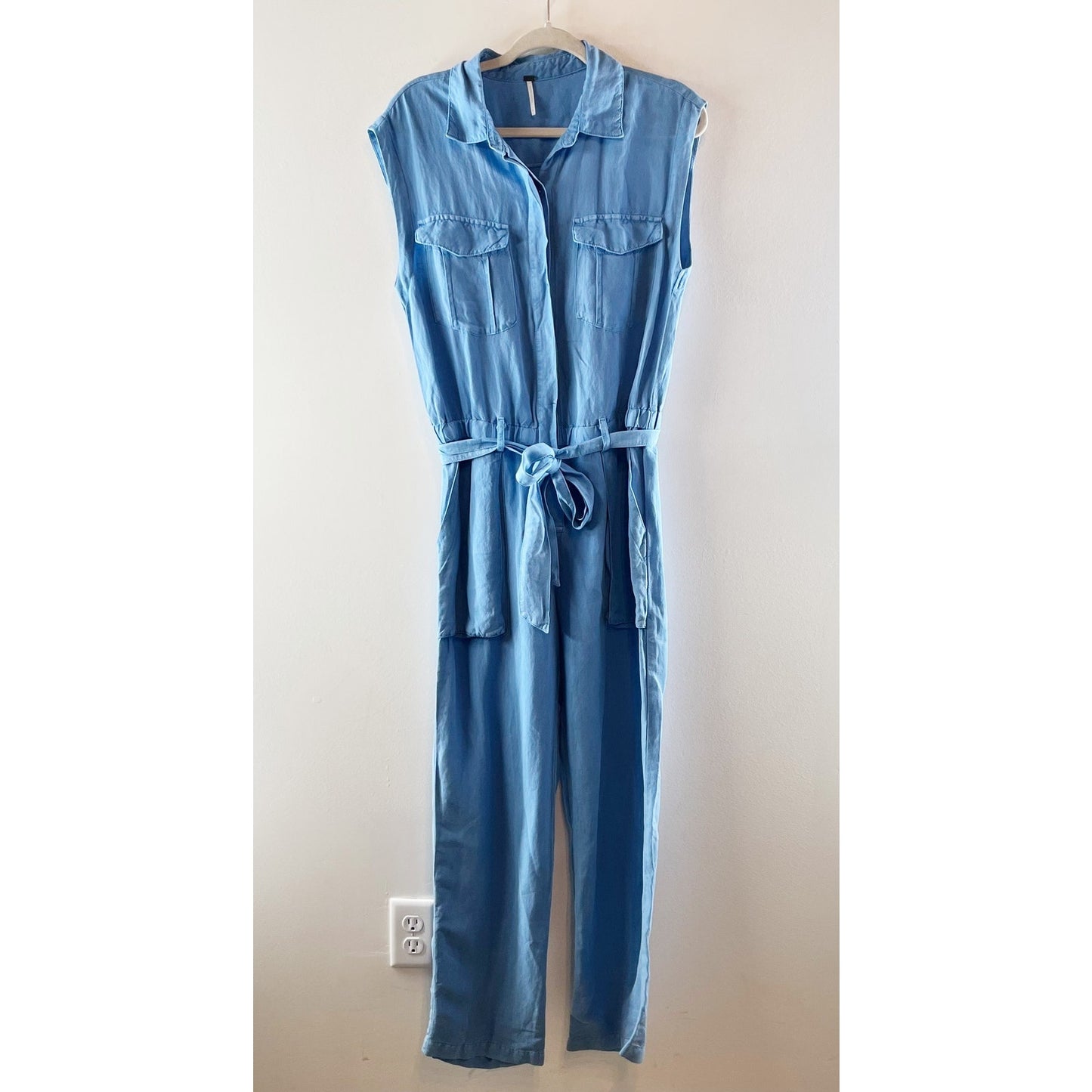 Young Fabulous & Broke Sleeveless Utility Jumpsuit Blue Small