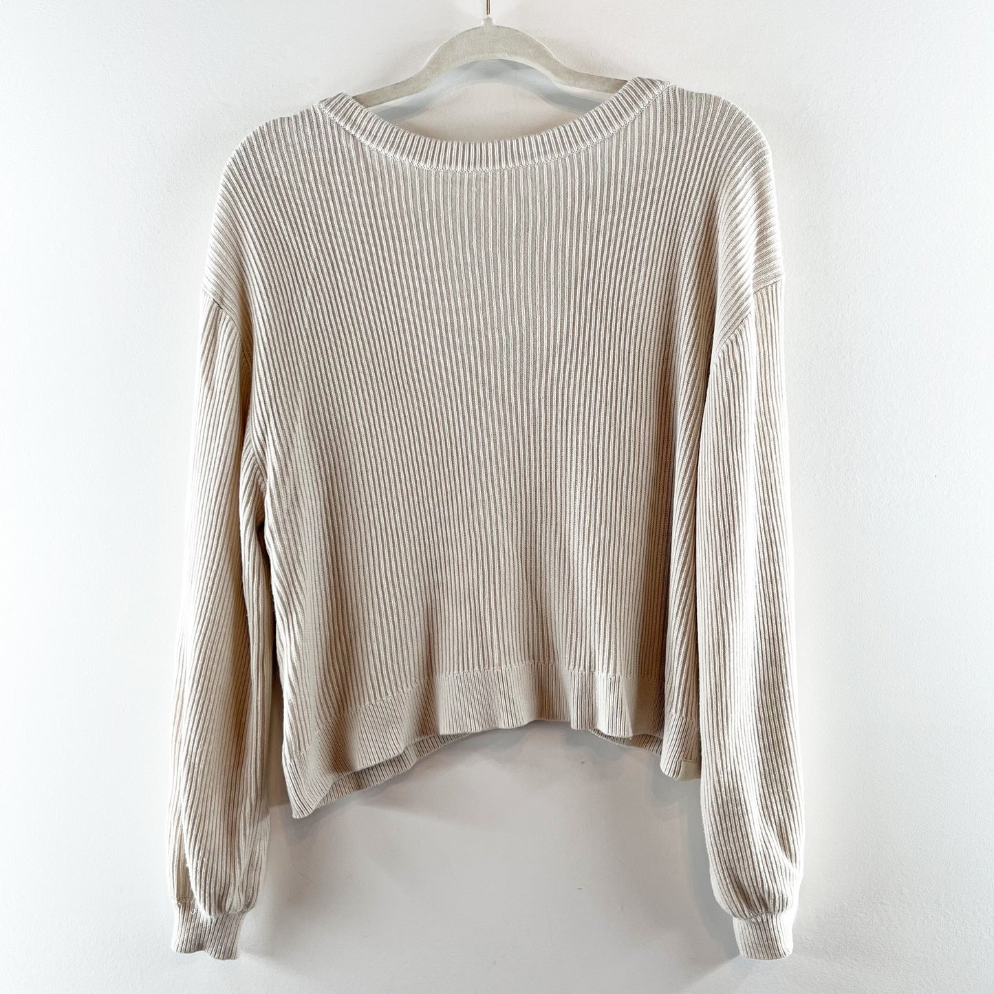 Lululemon Ribbed Reversible Crossover Sweater Tan Beige 10