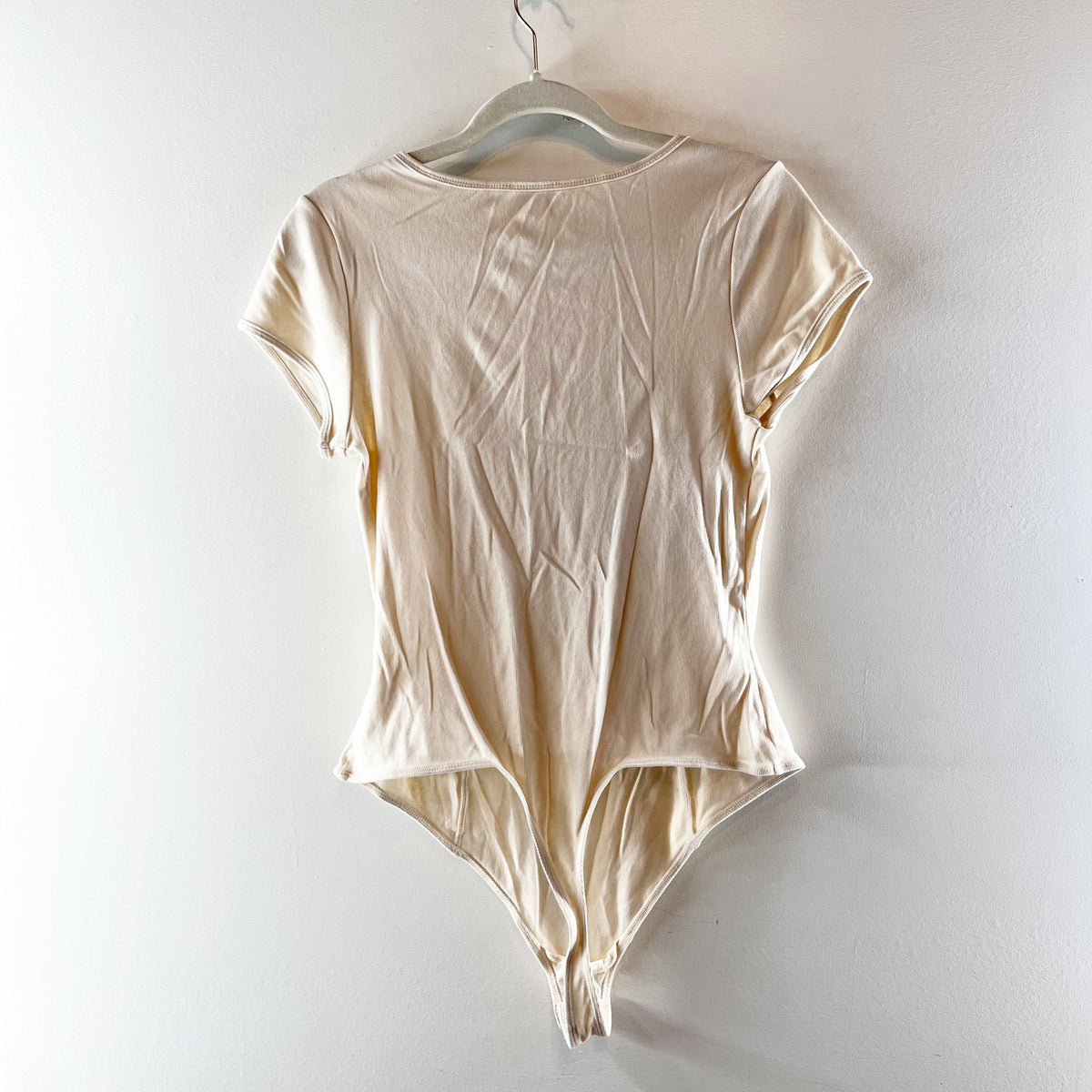Free People Desert Darling Short Sleeve Western Horseshoe Bodysuit Top Cream L
