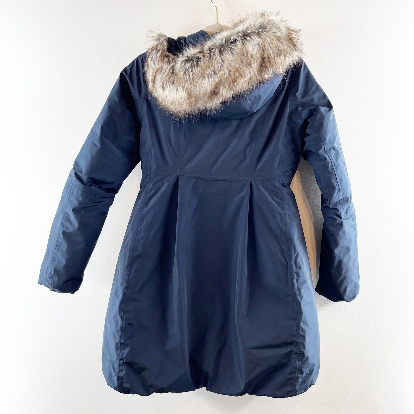 The North Face Transarctic Mama Faux Fur Lined Hood Parka Coat Navy Blue Small
