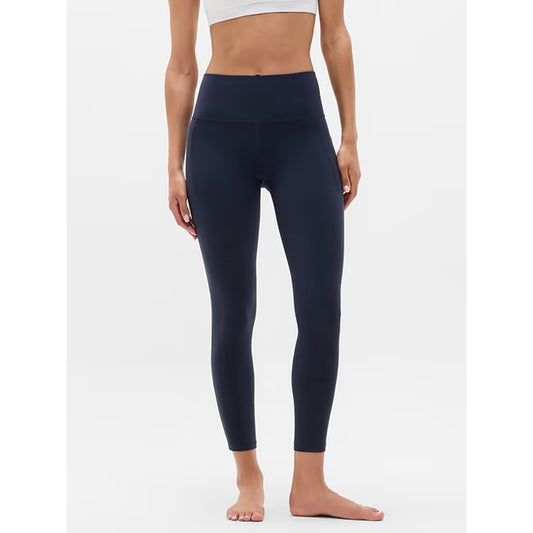 Athleta Salutation Stash Pocket Pull On 7/8 Tight Leggings Navy Blue XL