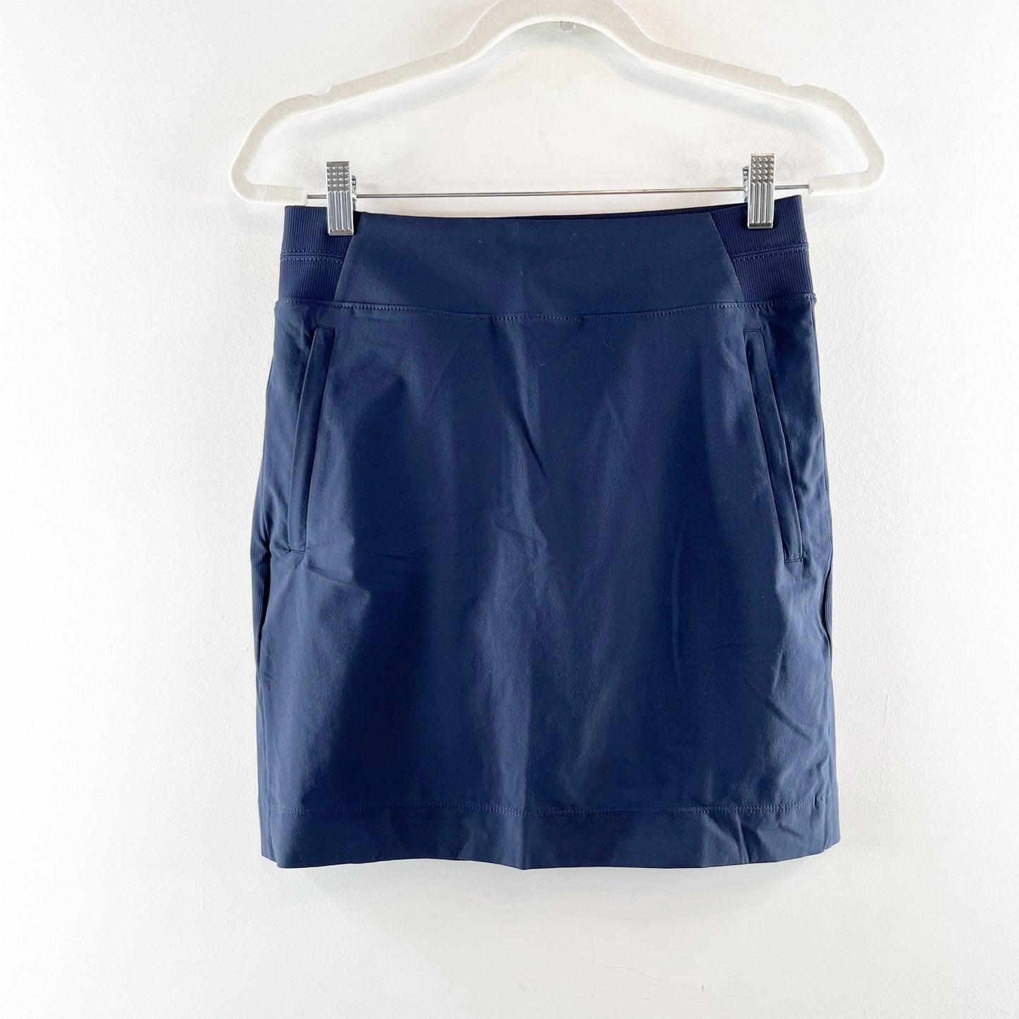 Athleta Brooklyn Pull On High Waisted Mini Skort Navy Blue 4 Tall