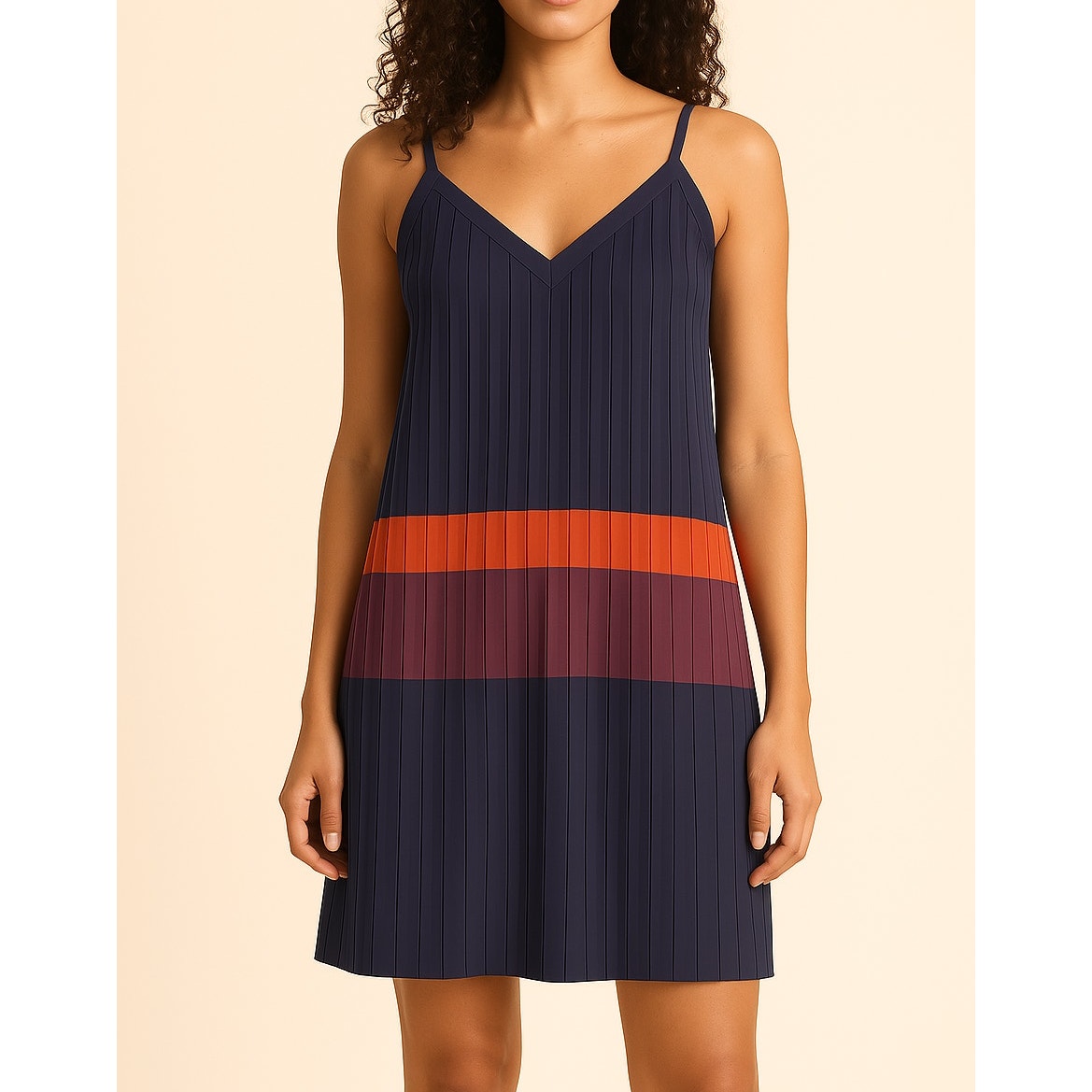 Corey Lynn Calter Pleated Plisse Mini Tunic Dress Purple XS