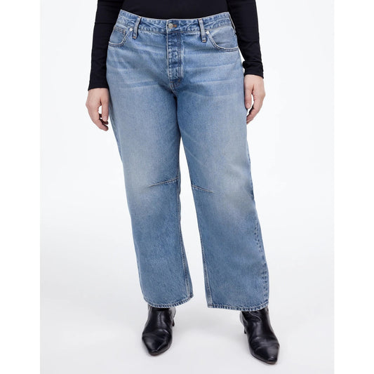 Madewell The Darted Barrel Leg Jeans Dobbins Wash Blue 32 / 14