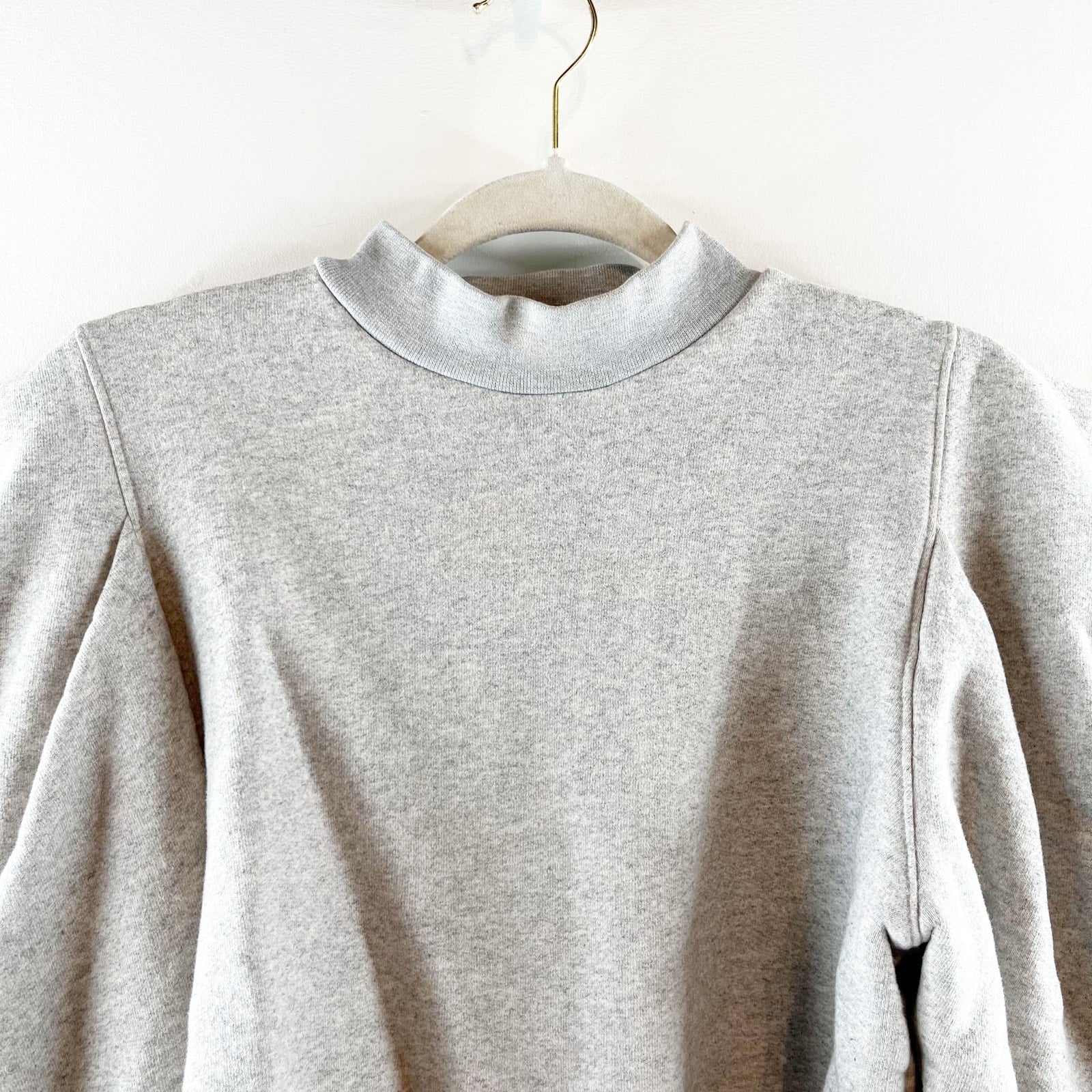 AGOLDE store Pullover Gray Sweatshirt Size Puff Sleeve Turtleneck