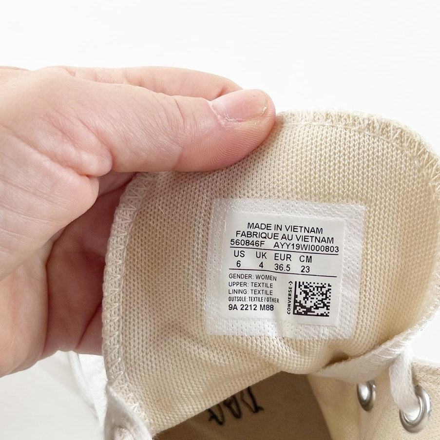 Converse Chuck Taylor High Top Lace Up Platform Sneakers White 6