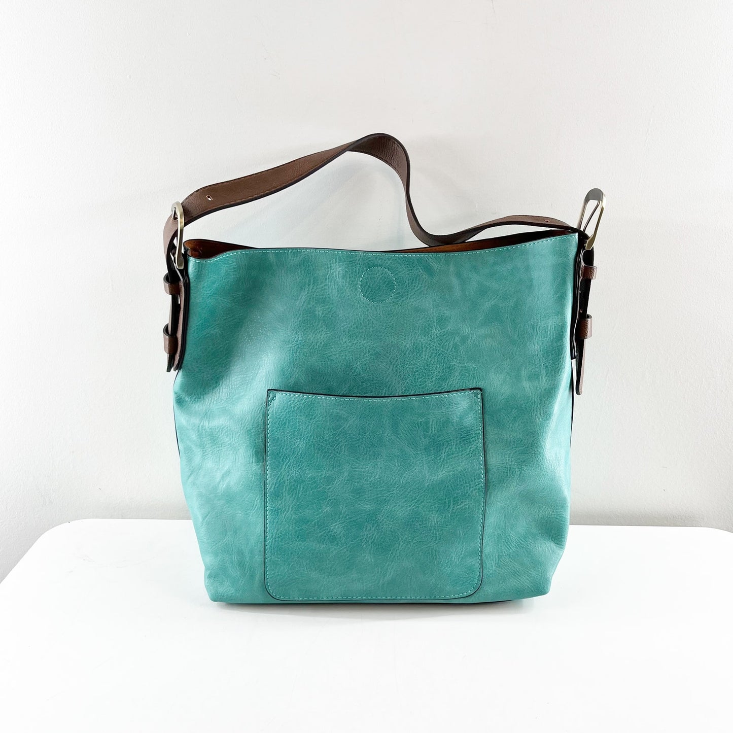 Joy Susan Leather Classic Shoulder Hobo Handbag Purse Seafoam Turquoise Green