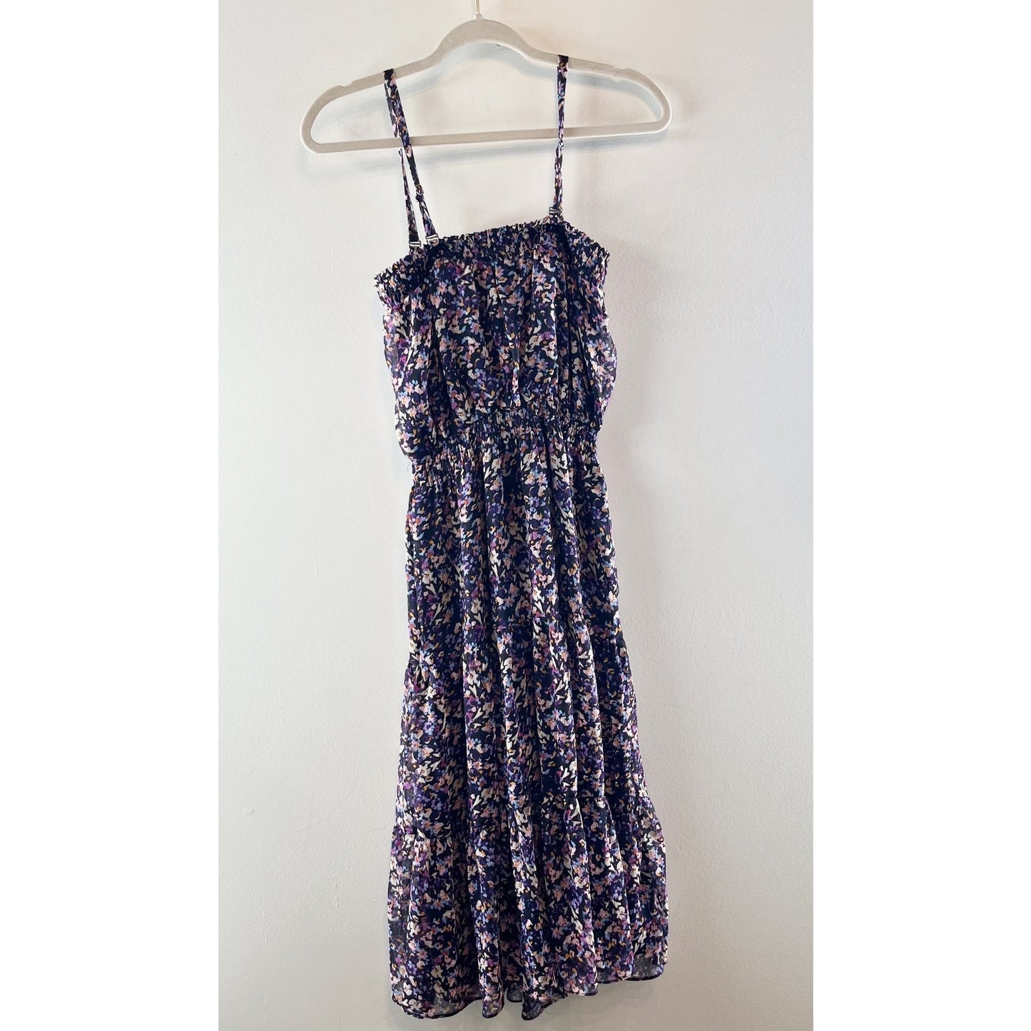 Evereve Fiona Square Neck Floral Sleeveless Maxi Dress Purple XS