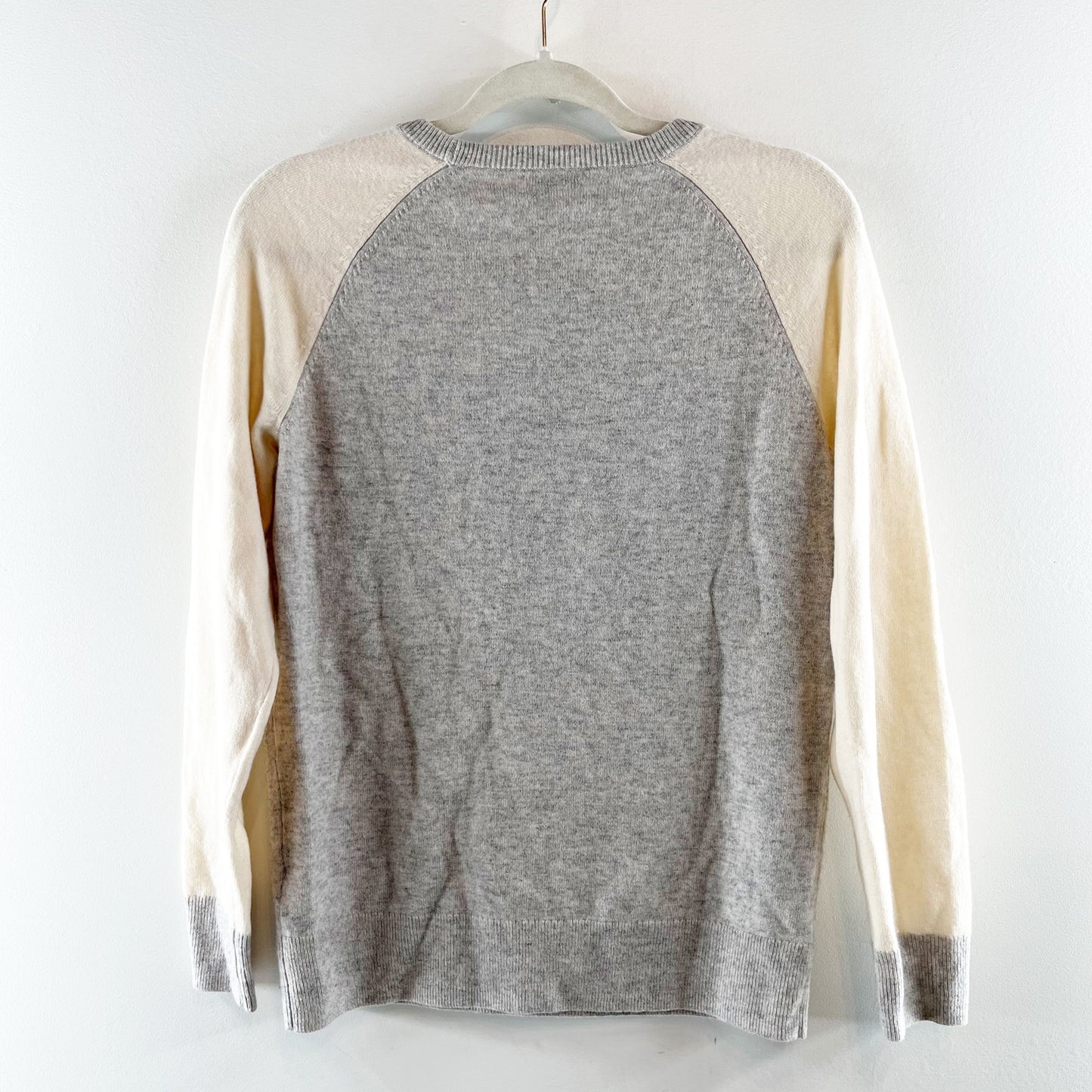 Vineyard Vines Colorblock Crewneck Long Sleeve Wool Cashmere Sweater Gray XS