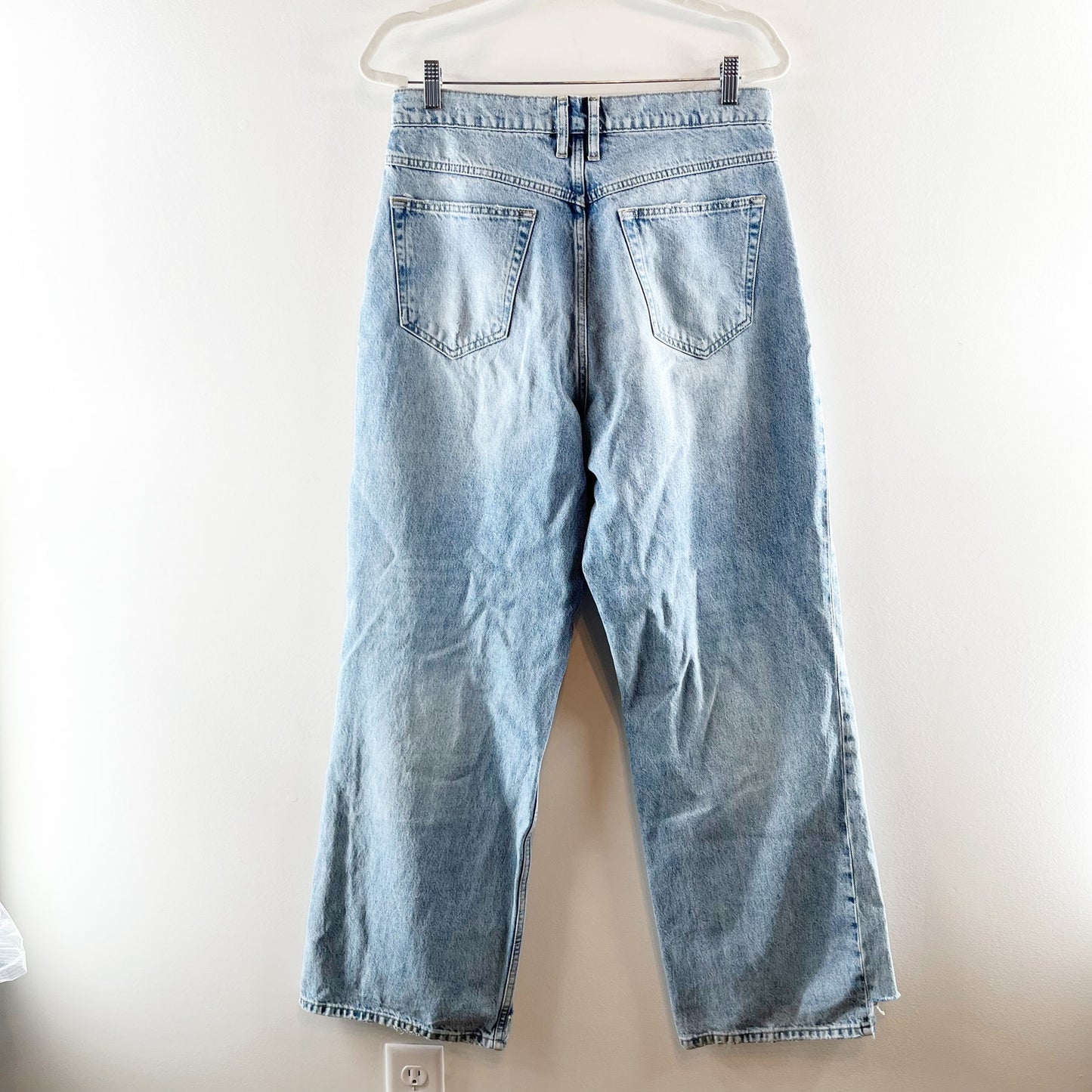 FRAME Le High N Tight High Rise Wide Leg Step Hem Jeans Blue 30 / 10
