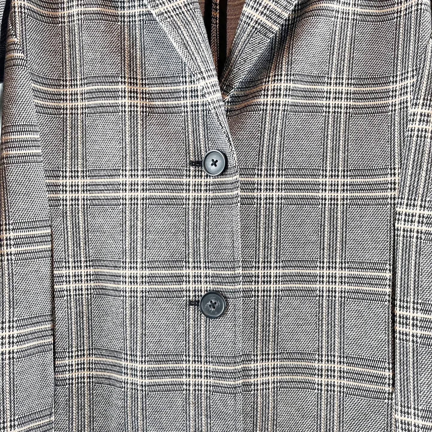 Avec Les Filles Anthropologie Oversized Longline Plaid Blazer Jacket Gray Small