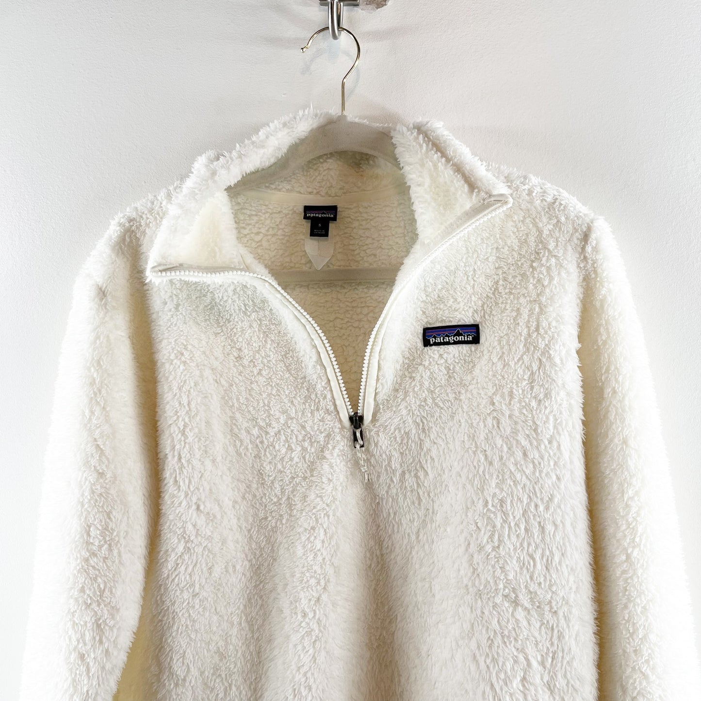 Patagonia Los Gatos 1/4 Zip Fleece Pullover Jacket Birch White Small