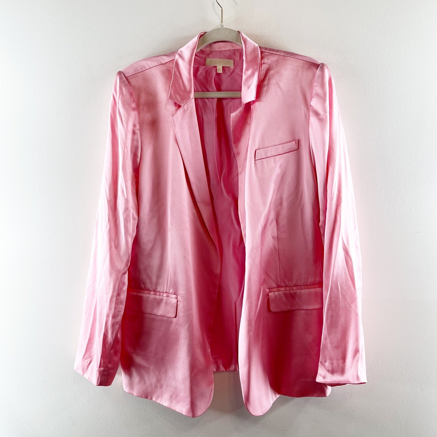 LoveShackFancy Astara Silk Blazer Jacket Pink 10