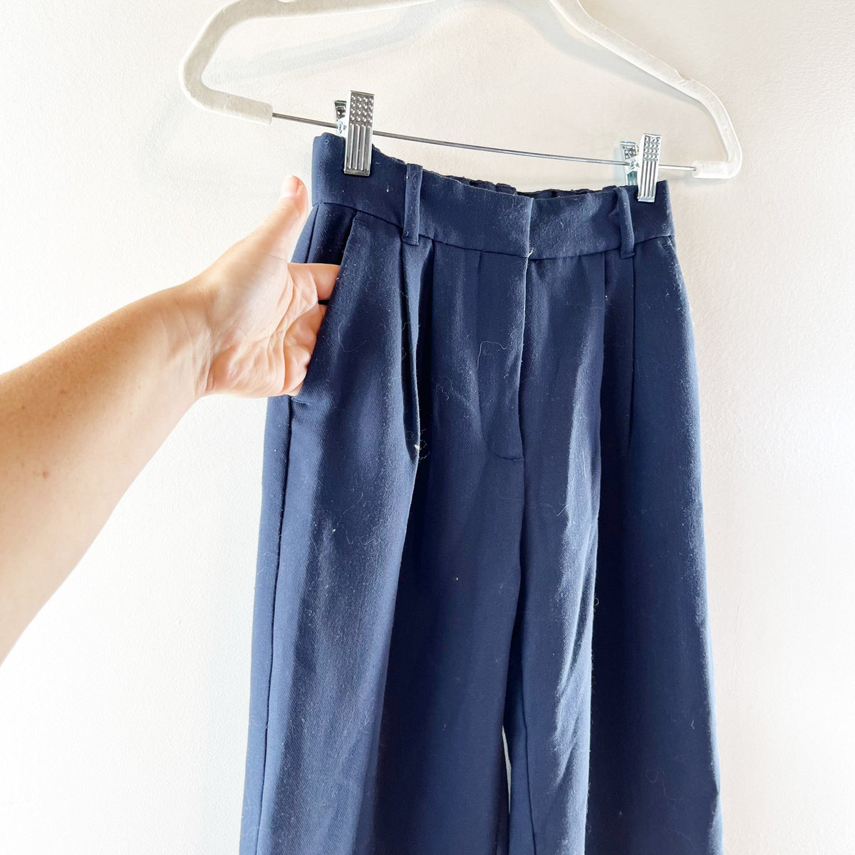Abercrombie Sloane Tailored High Rise Trouser Pants Navy Blue 00 Short