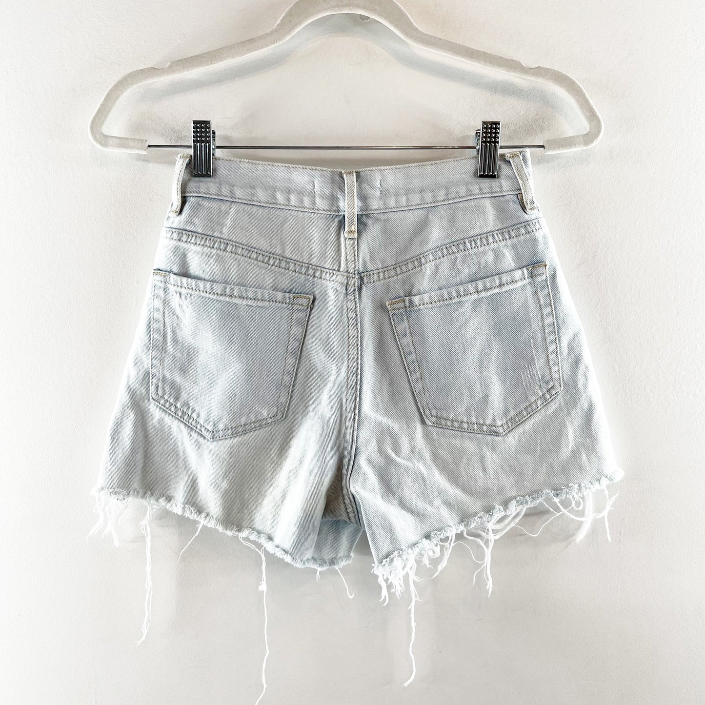PacSun Light Wash Ultra High Waisted Vintage Denim Shorts Medium Indigo Blue 24