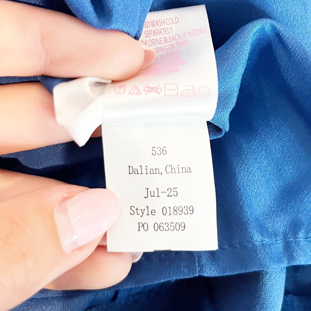 Lilly Pulitzer Anasophia Strapless Corset Maxi Dress Floral Applique Blue 14