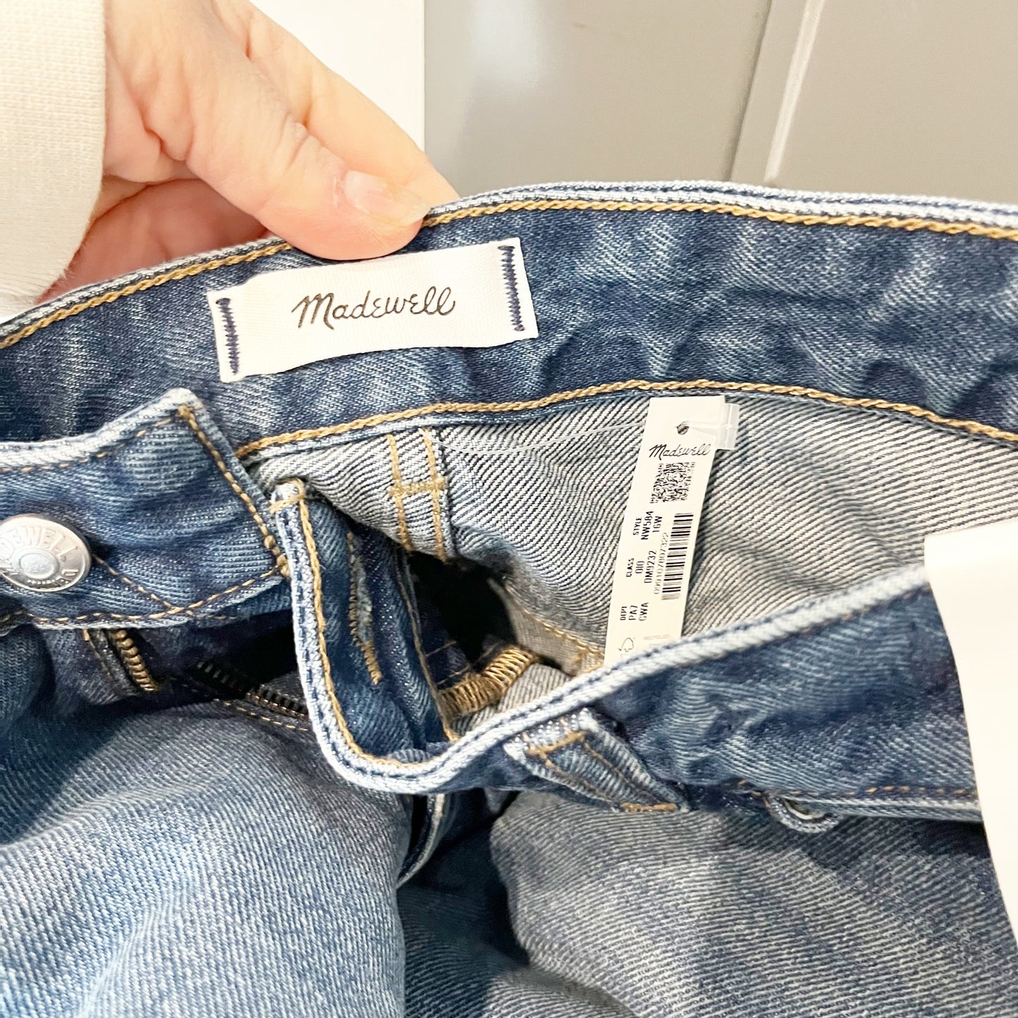 Madewell High Waisted Greendale Wash Rigid Denim The Balloon Jeans Blue Plus 16