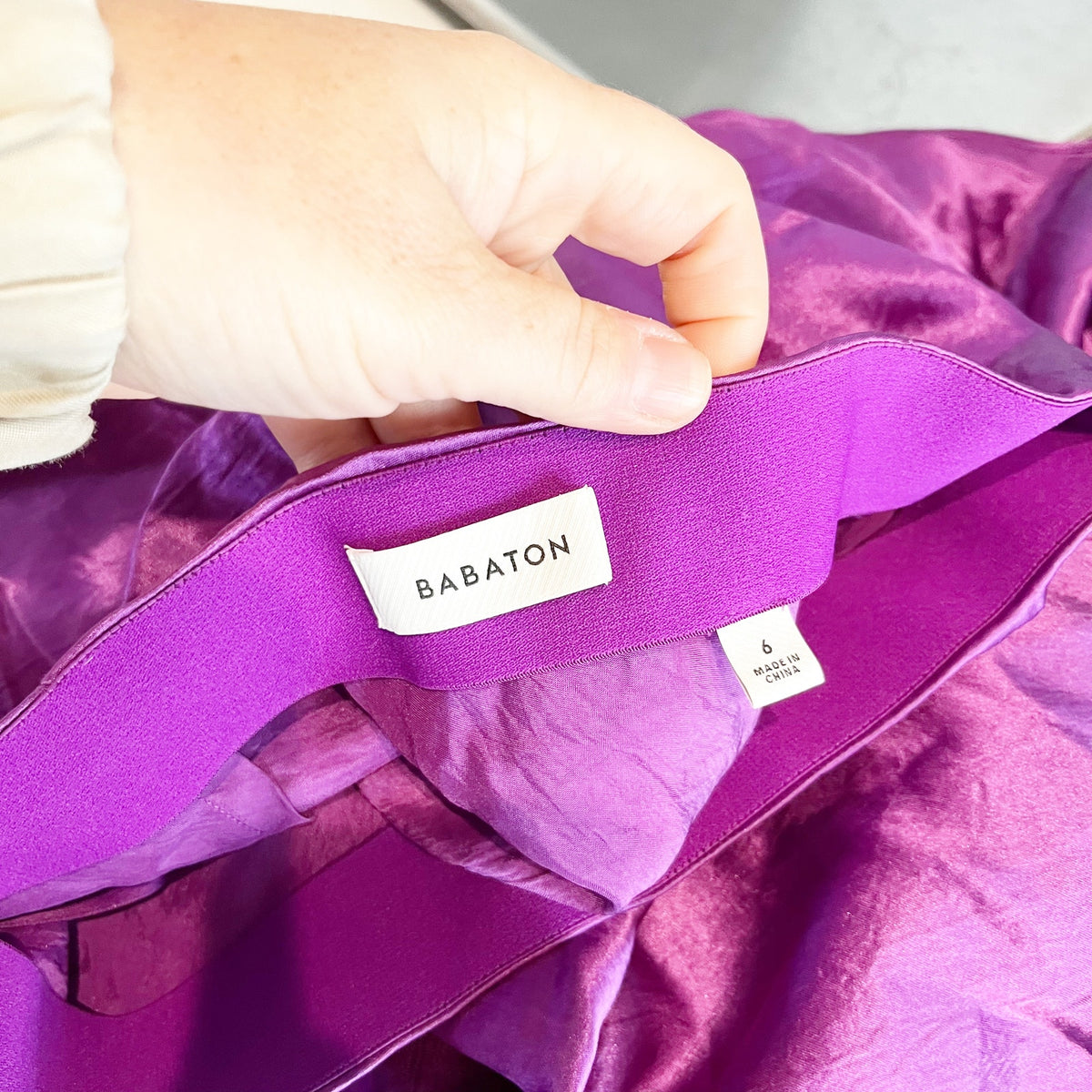 Babaton Aritzia Satin Midi Slip Skirt Royal Purple 6