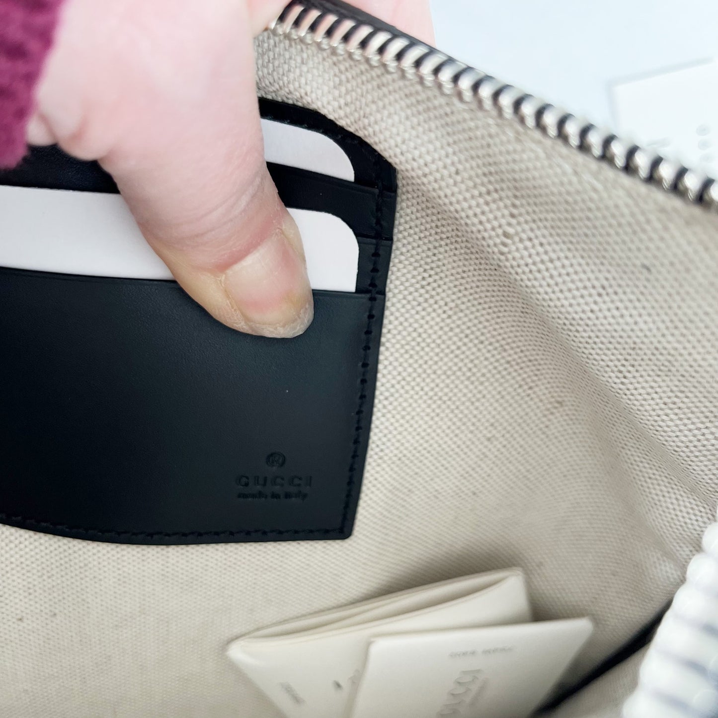 Gucci GG Supreme Kingsnake Canvas Pouch Wristlet Wallet Black