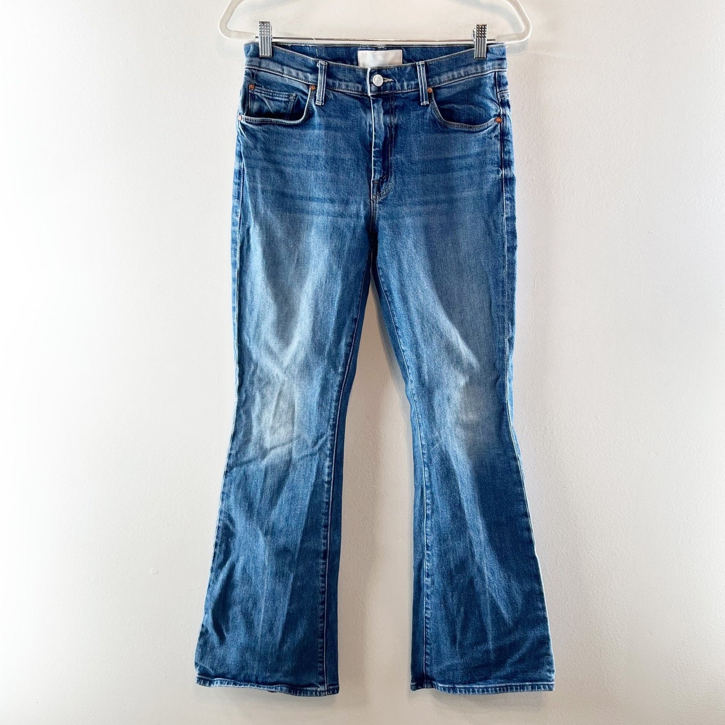 Mother The Weekender Mid Rise Denim Flared Jeans It's A Small World 29