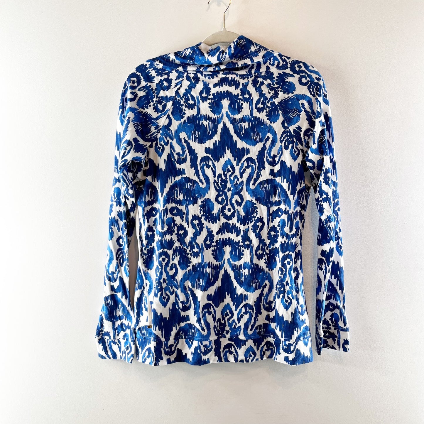 Lilly Pulitzer Angela Long Sleeve Zip Up Hoodie Resort Navy Beach Bathers Small