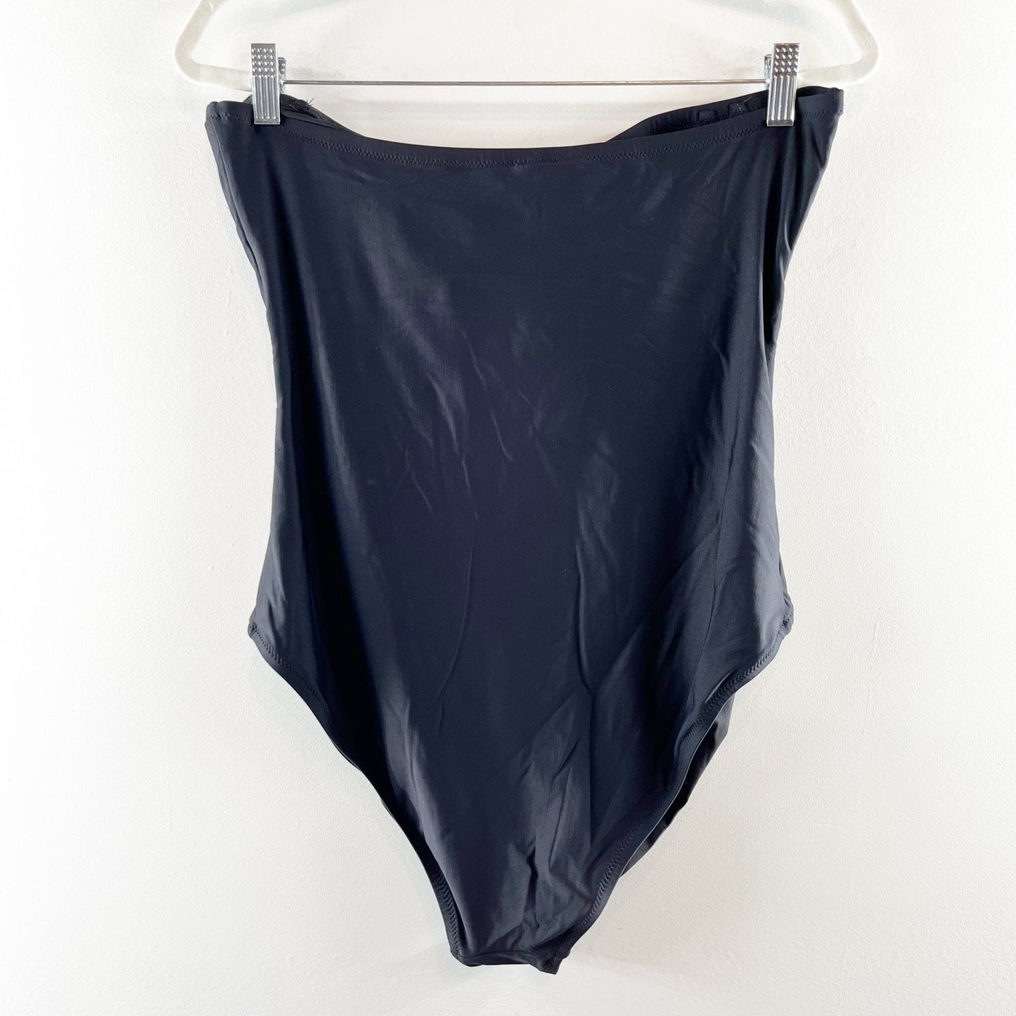 J. Crew Notched Wire Cutout Strapless One Piece Swimsuit Black 14